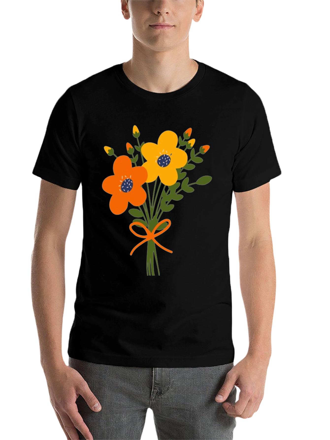 Black Floral Bouquet Graphic Tee view 7