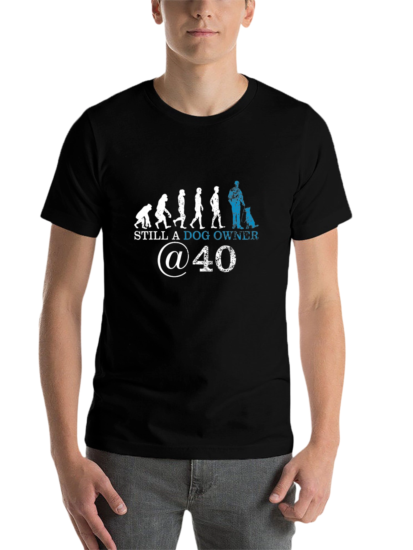Black Still A Dog Owner At 40 T-Shirt view 7