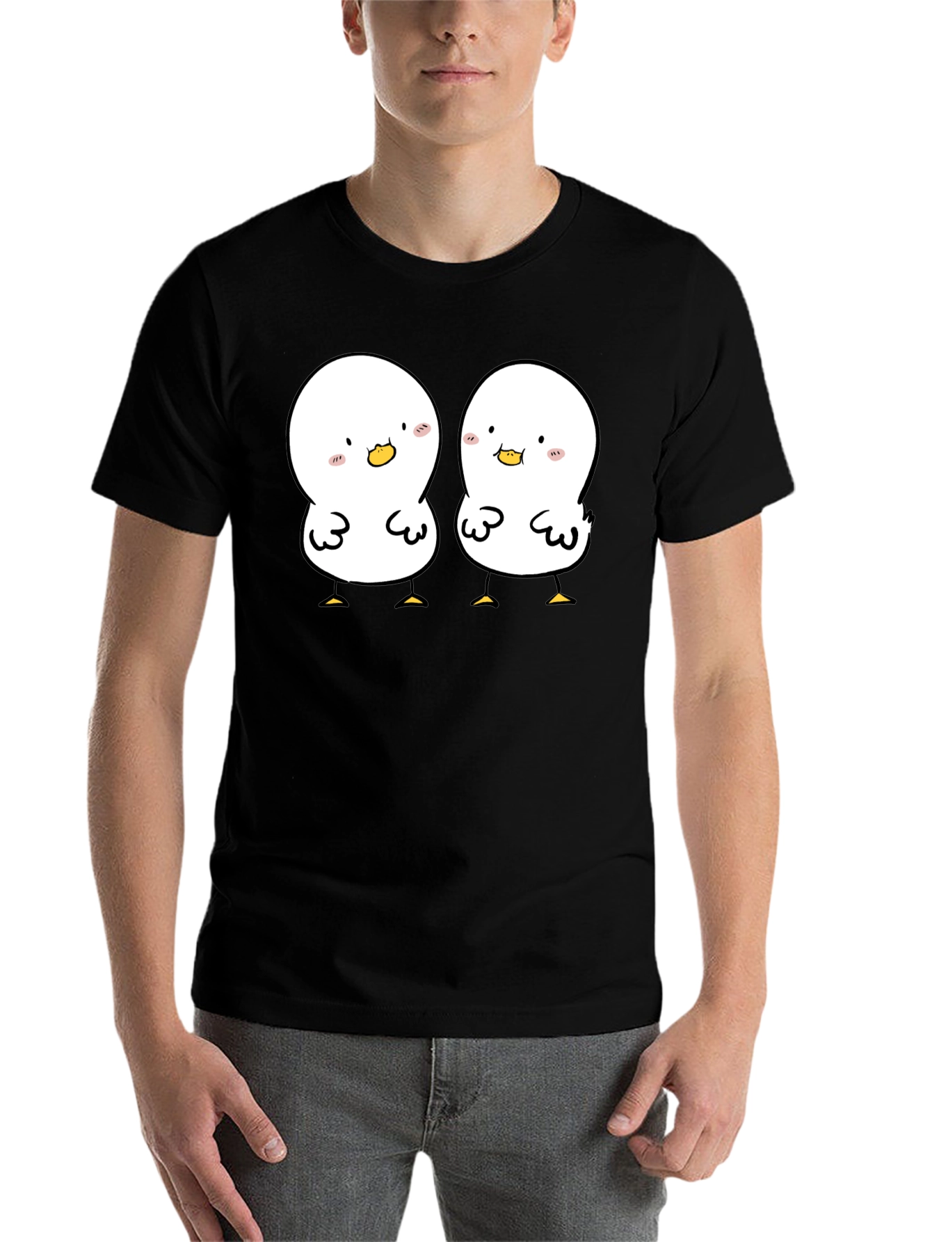 Black Cute Duckling Graphic Tee - Soft Black Cotton Shirt view 7