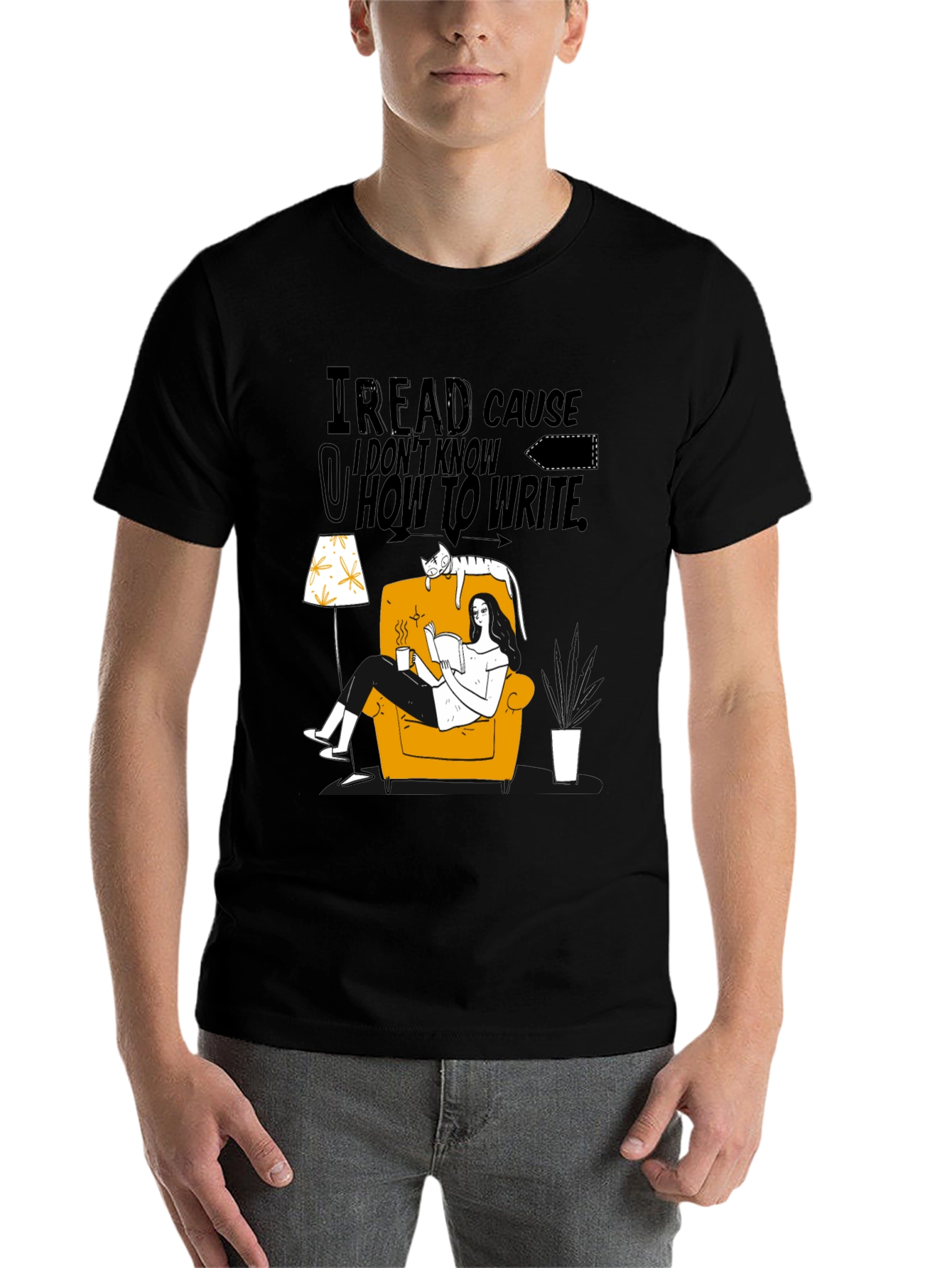 Black I Read Cause I Don't Know How to Write Graphic Tee view 7