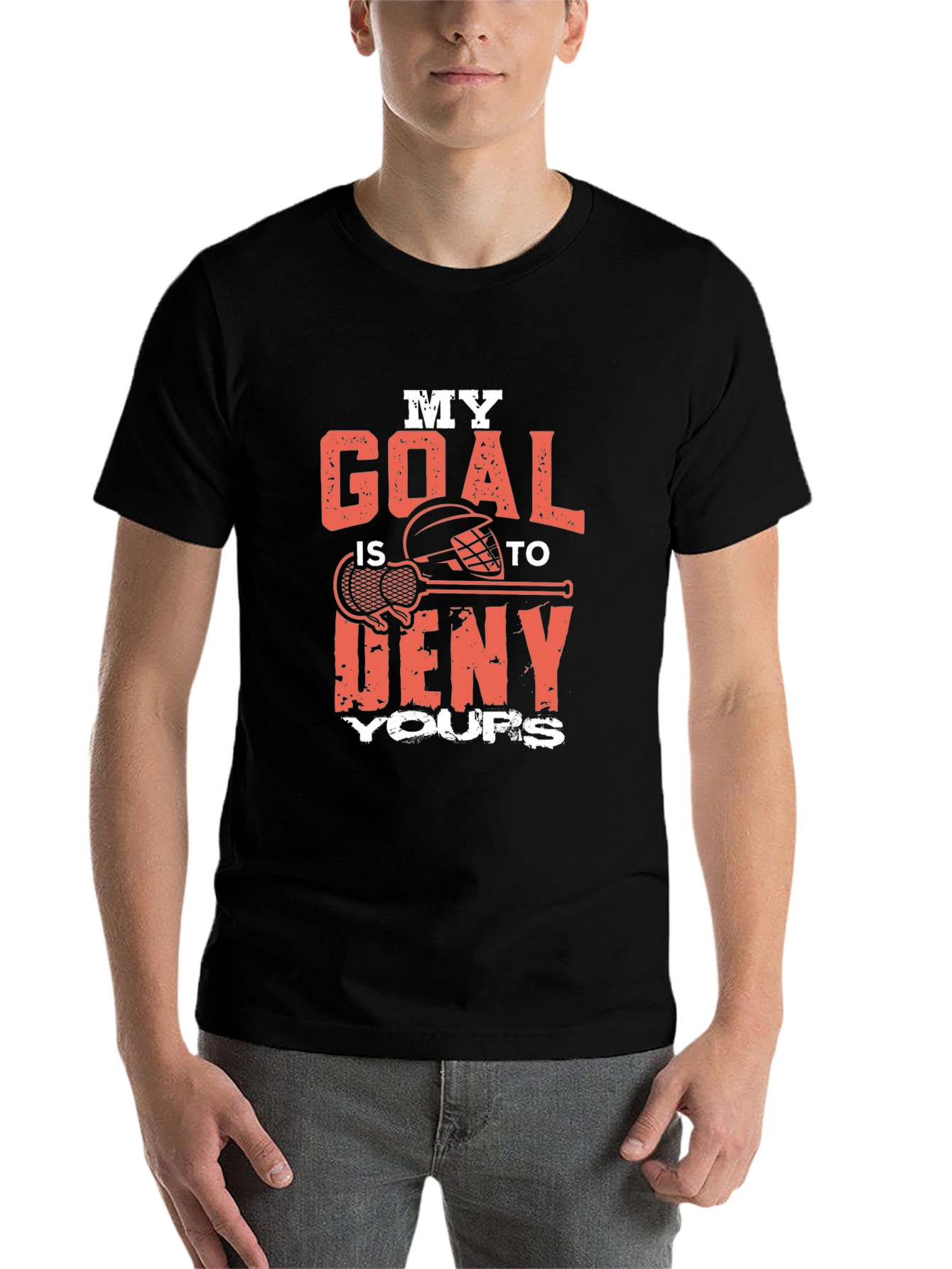 Black Lacrosse Goalie T-Shirt - Deny Your Goals! view 7