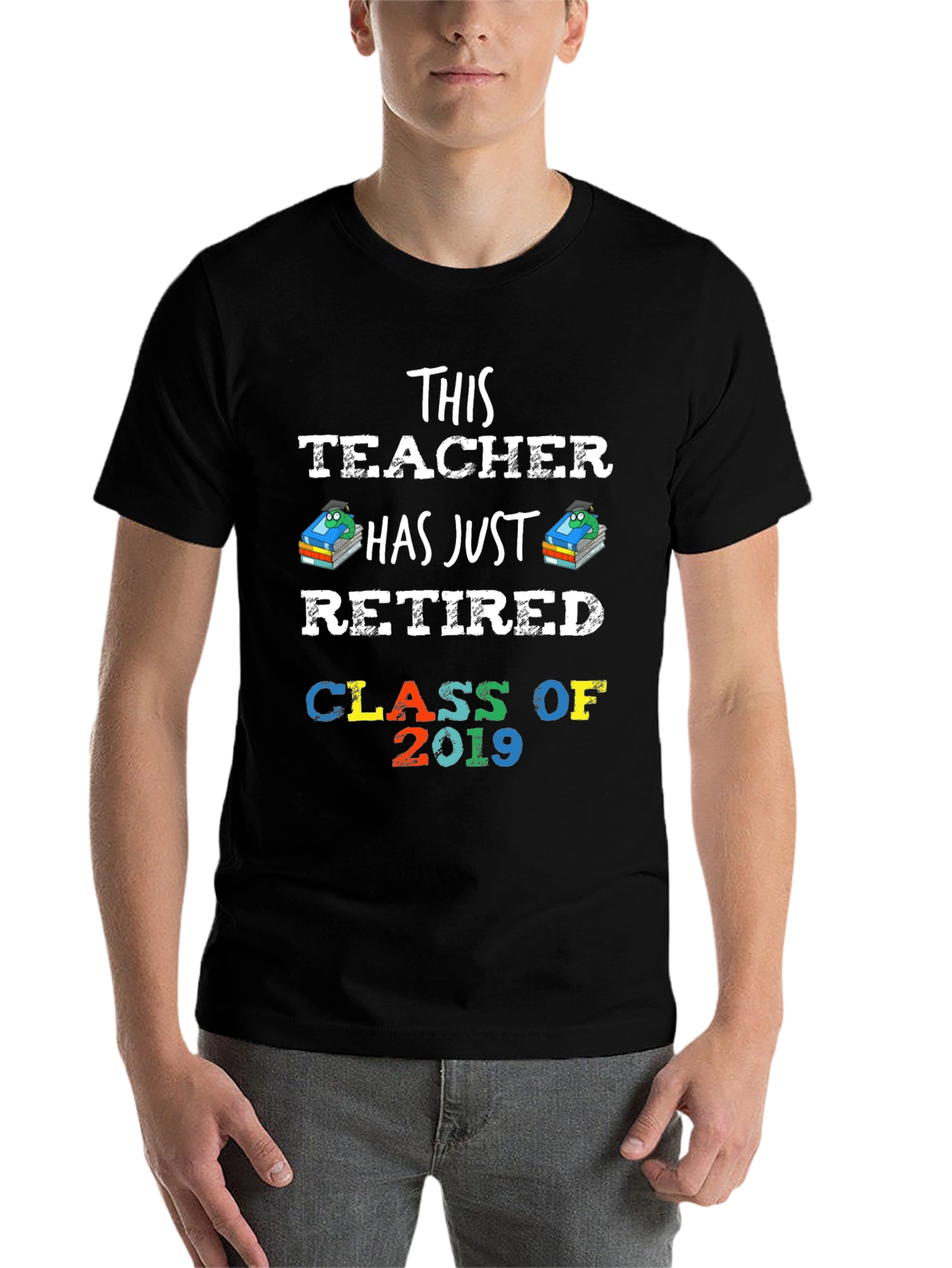 Black Retired Teacher Class of 2019 T-Shirt view 7