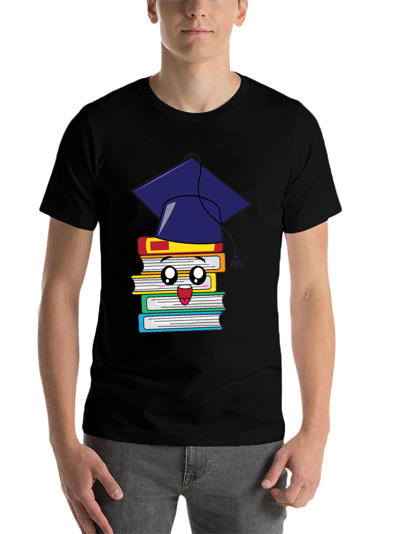 Black Graduation Books T-Shirt view 7