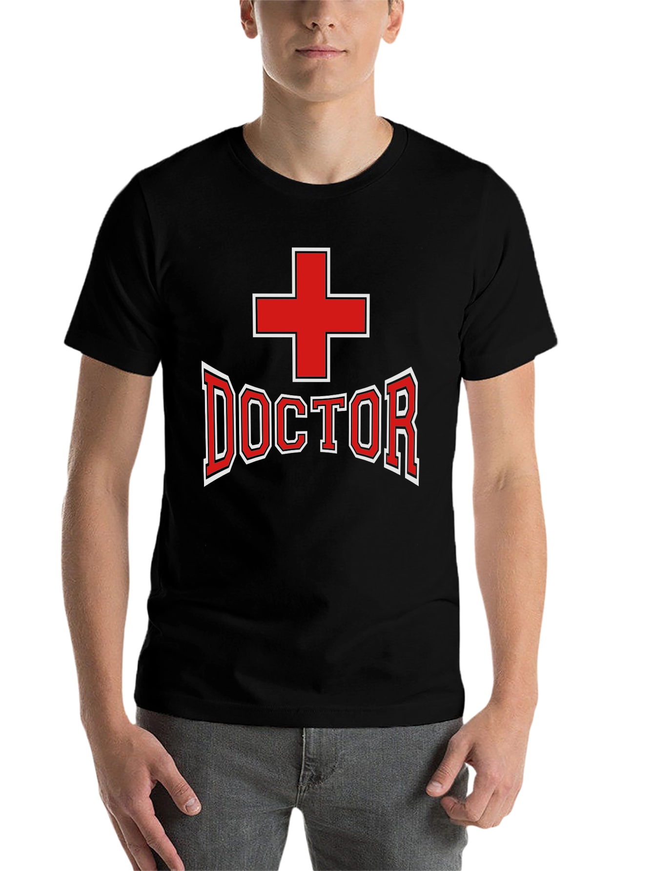 Black Doctor T-Shirt - Red Cross Design view 7