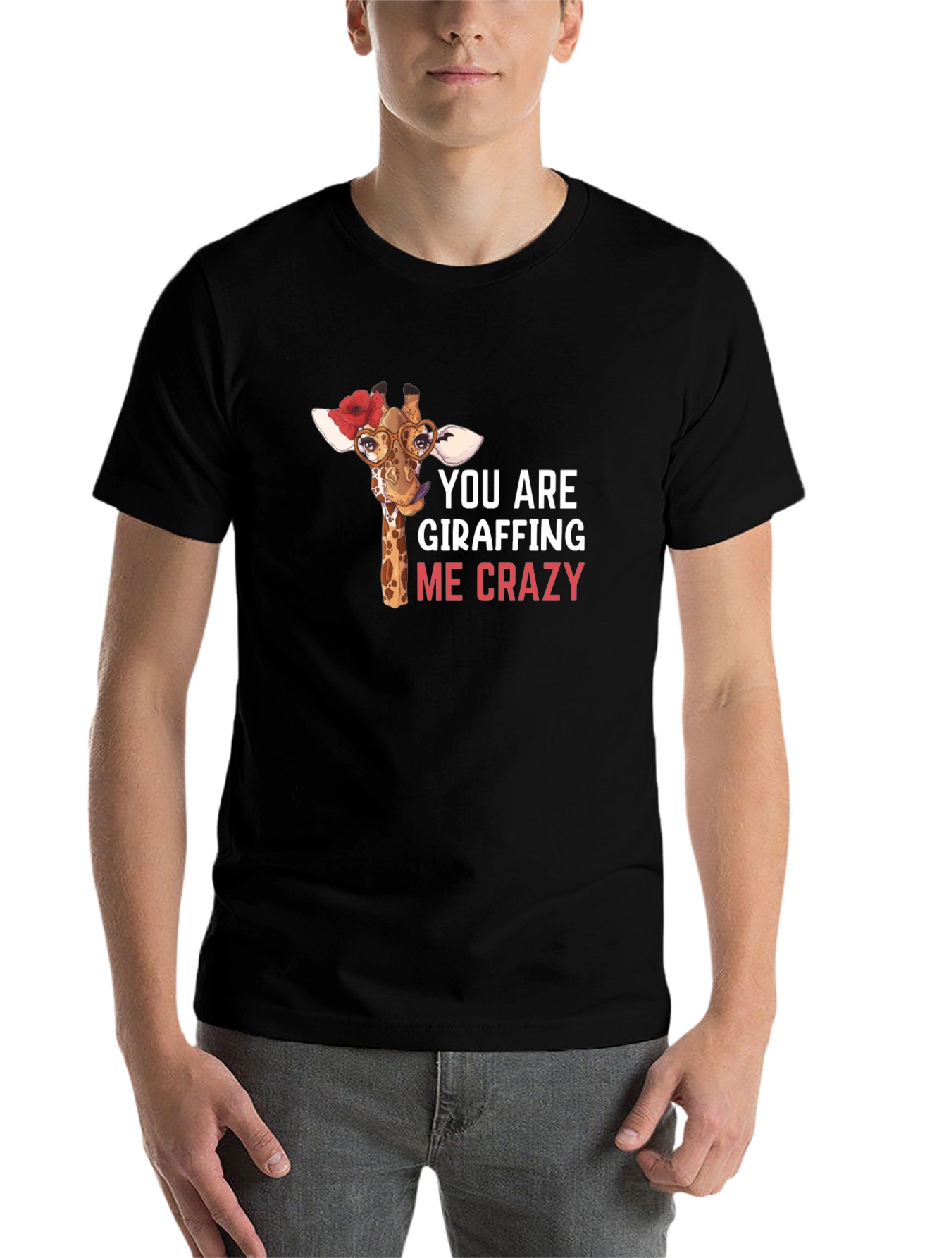 Black Giraffe Crazy Graphic Tee view 7