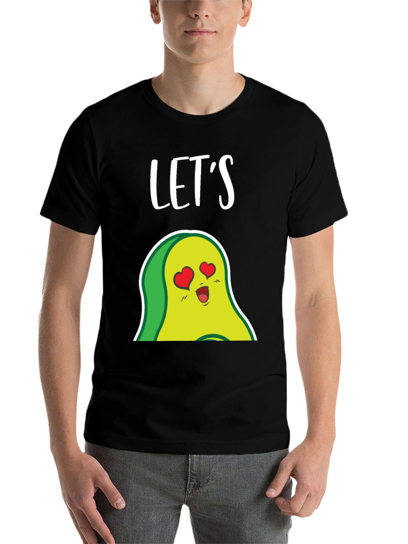 Black Let's Avocado In Love Graphic T-Shirt view 7