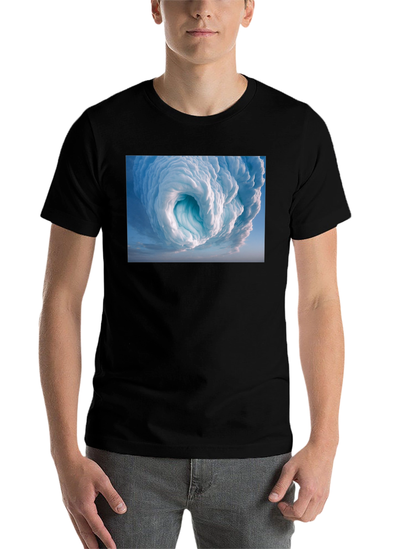 Black Cloud Vortex Graphic Tee - Black view 7