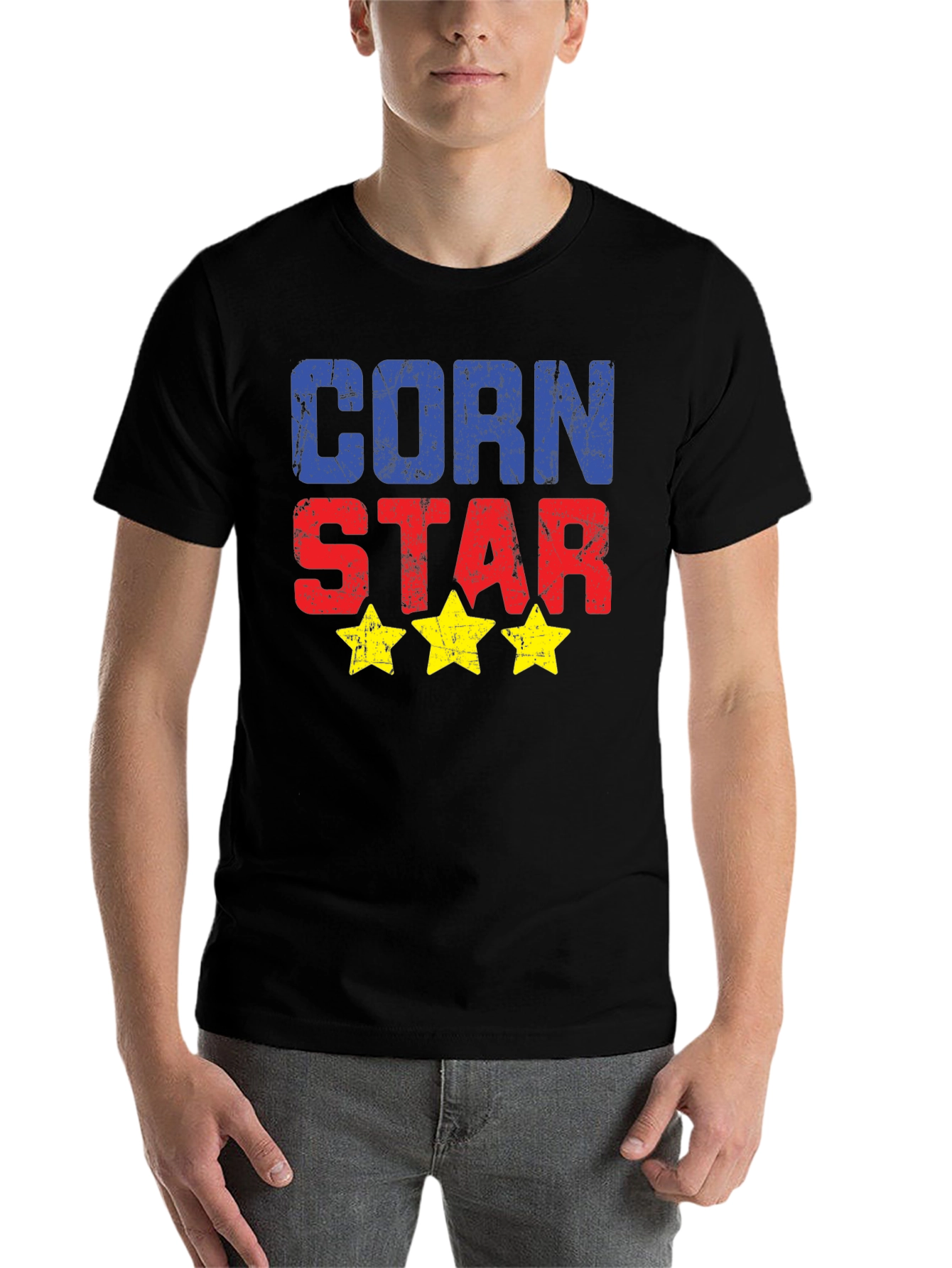 Black Corn Star Graphic Tee - Novelty T-Shirt view 7