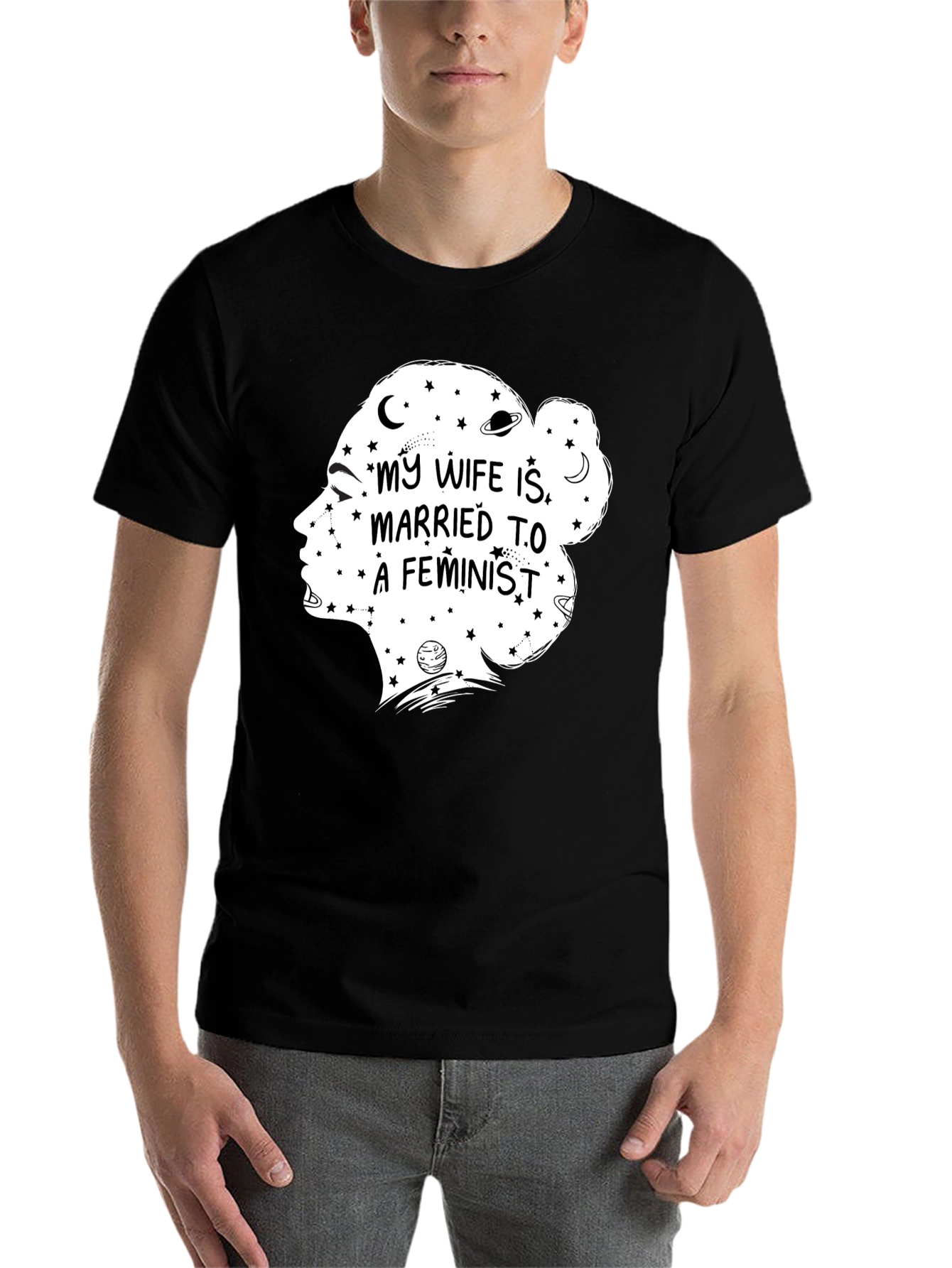 Feminist Wife Graphic Tee - Black Crewneck - 7