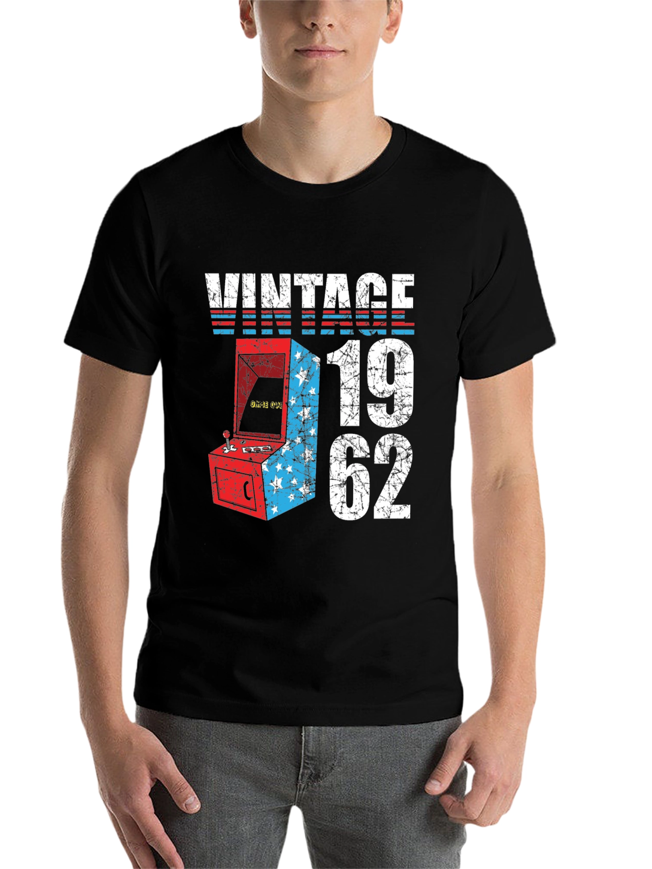 Black Vintage 1962 Arcade Game T-Shirt view 7