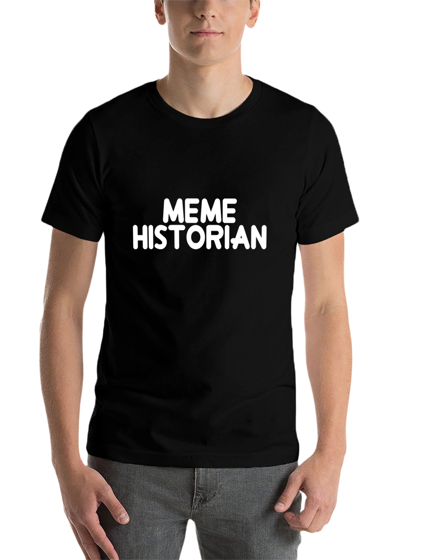 Black Meme Historian Graphic Tee - Black Casual T-Shirt view 7