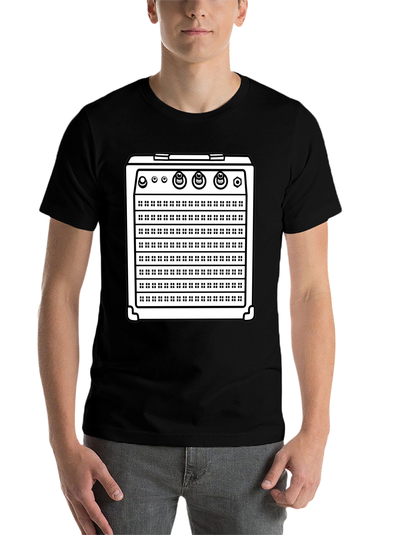 Black Amp Graphic Tee - Musician's Black T-Shirt view 7