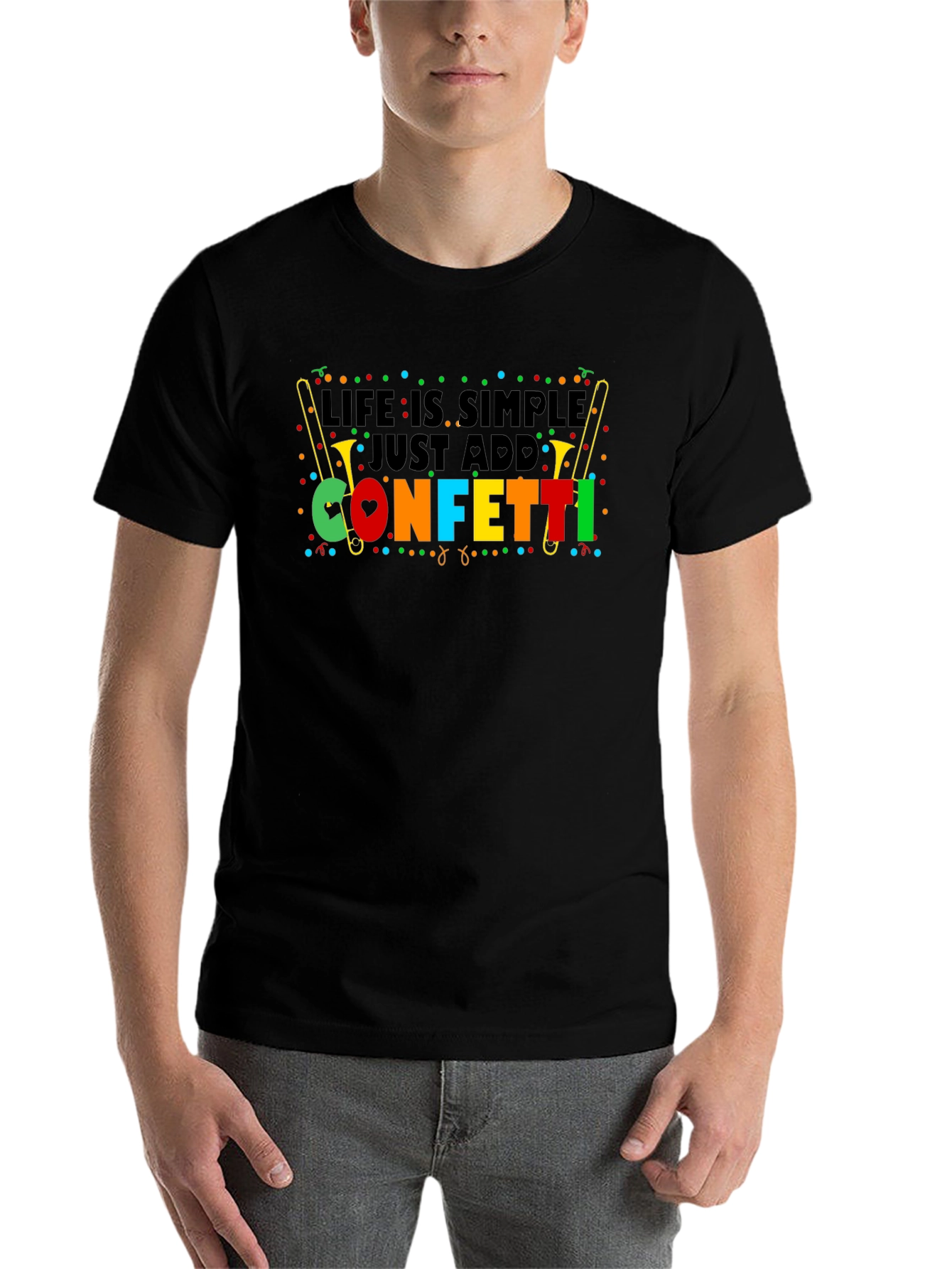 Black Life is Simple Just Add Confetti T-Shirt view 7