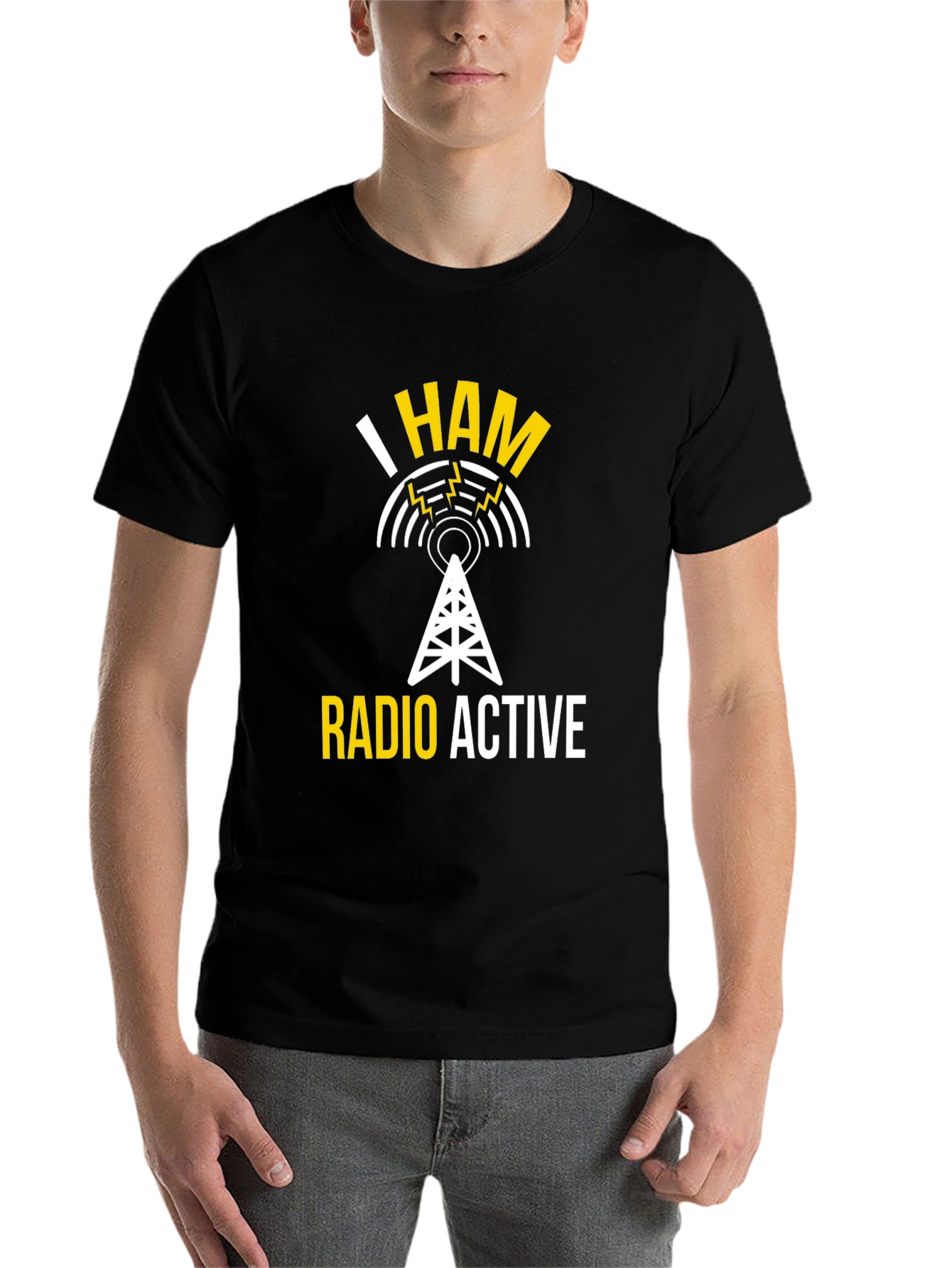 Black I HAM Radio Active T-Shirt view 7