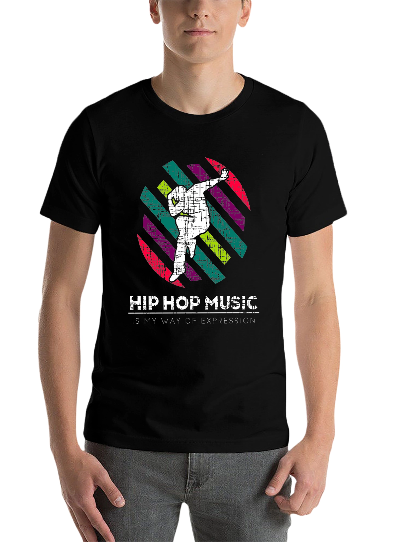 Black Hip Hop Music Expression Tee view 7
