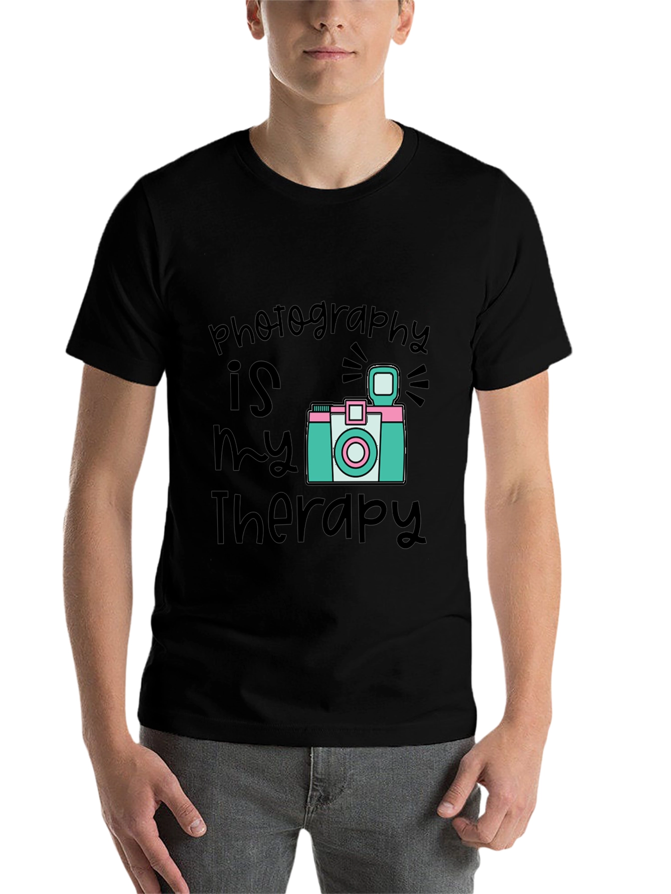 Black Photography is My Therapy Black T-Shirt view 7