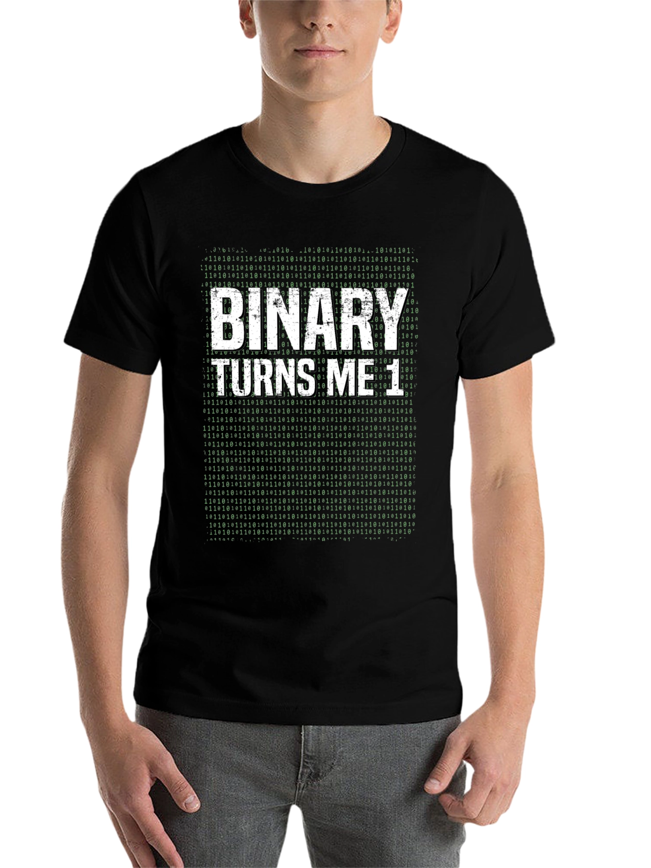 Black Binary Turns Me On Programmer Humor T-Shirt view 7