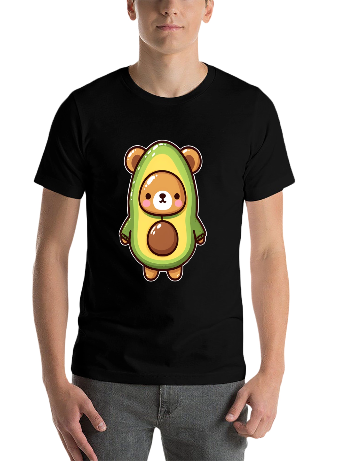 Black Avocado Bear Graphic Tee - Fun & Unique Design view 7
