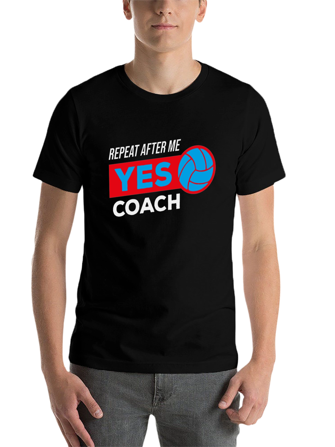 Black Volleyball Coach Graphic Tee view 7