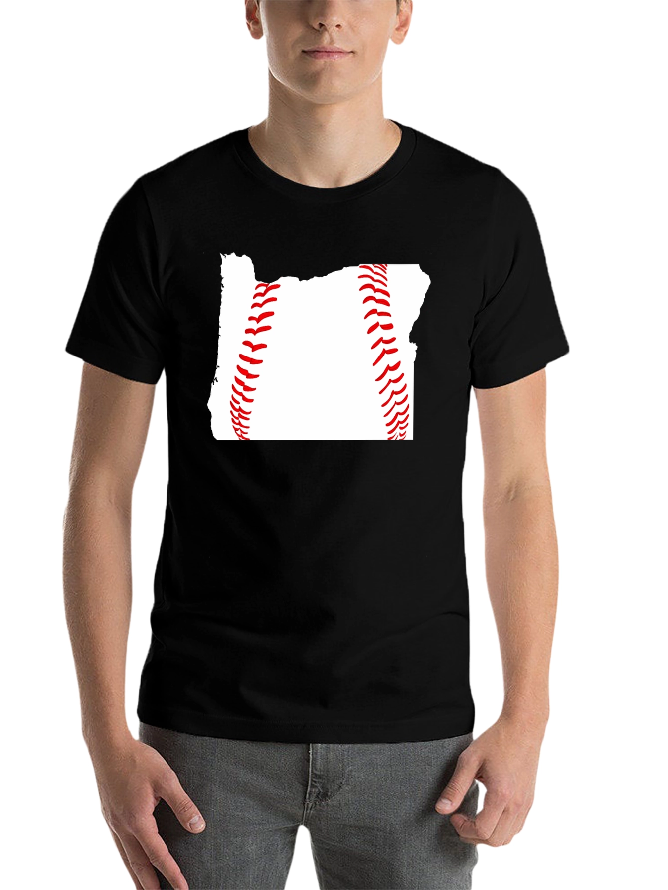 Black Oregon Baseball T-Shirt - State Pride Tee view 7