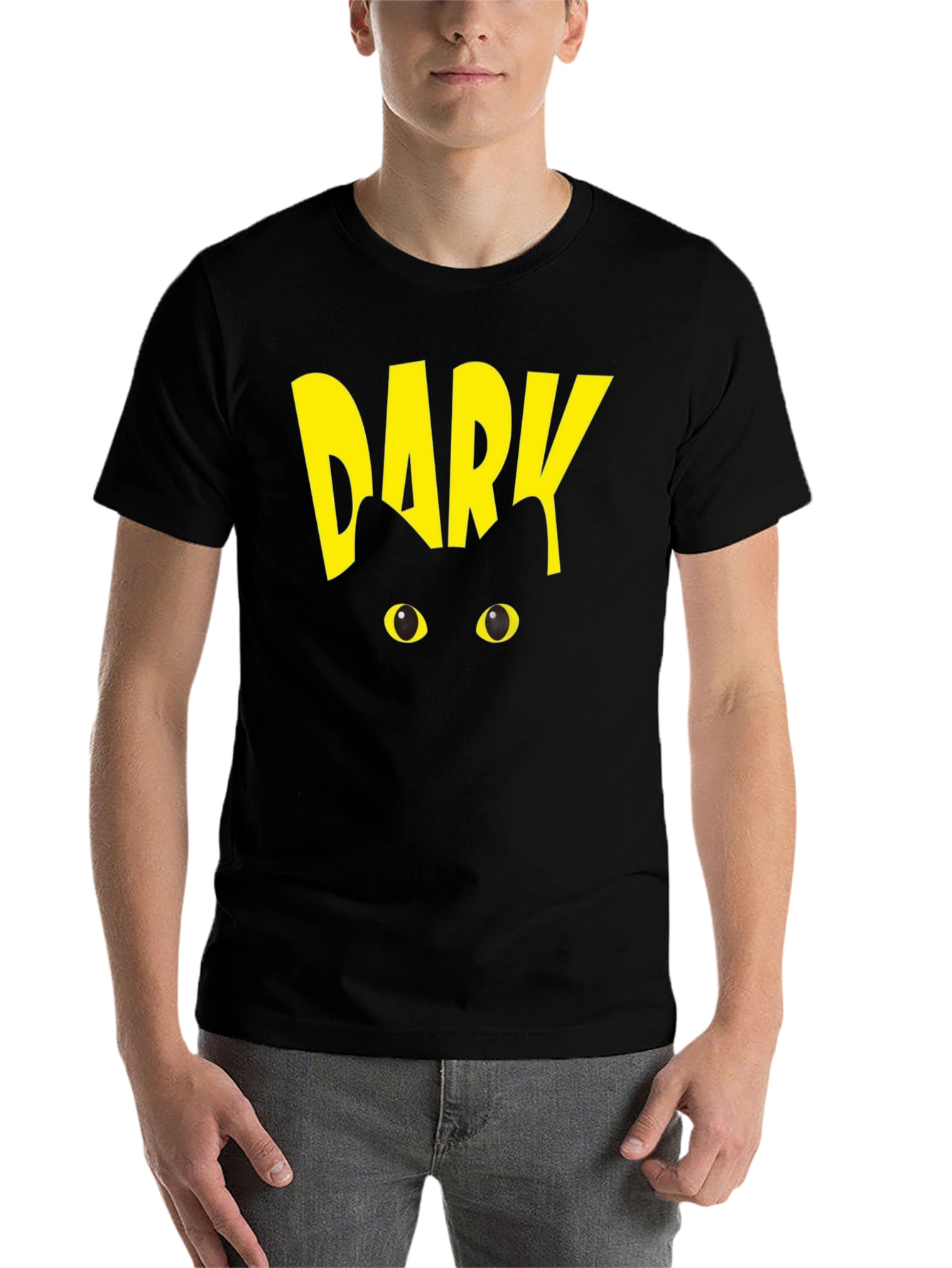 Black Dark Cat Graphic T-Shirt view 7