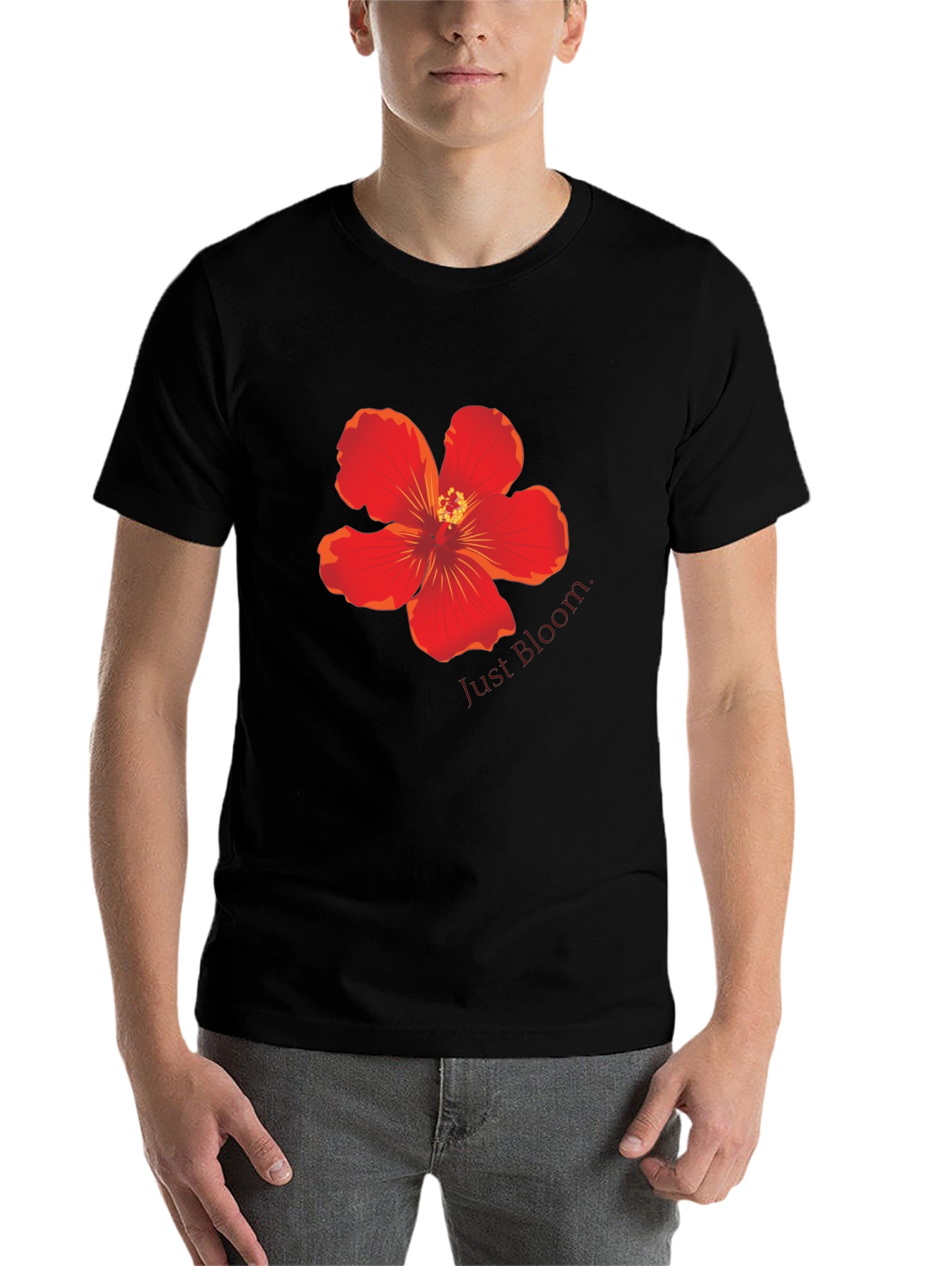 Black Floral Print Black T-Shirt view 7