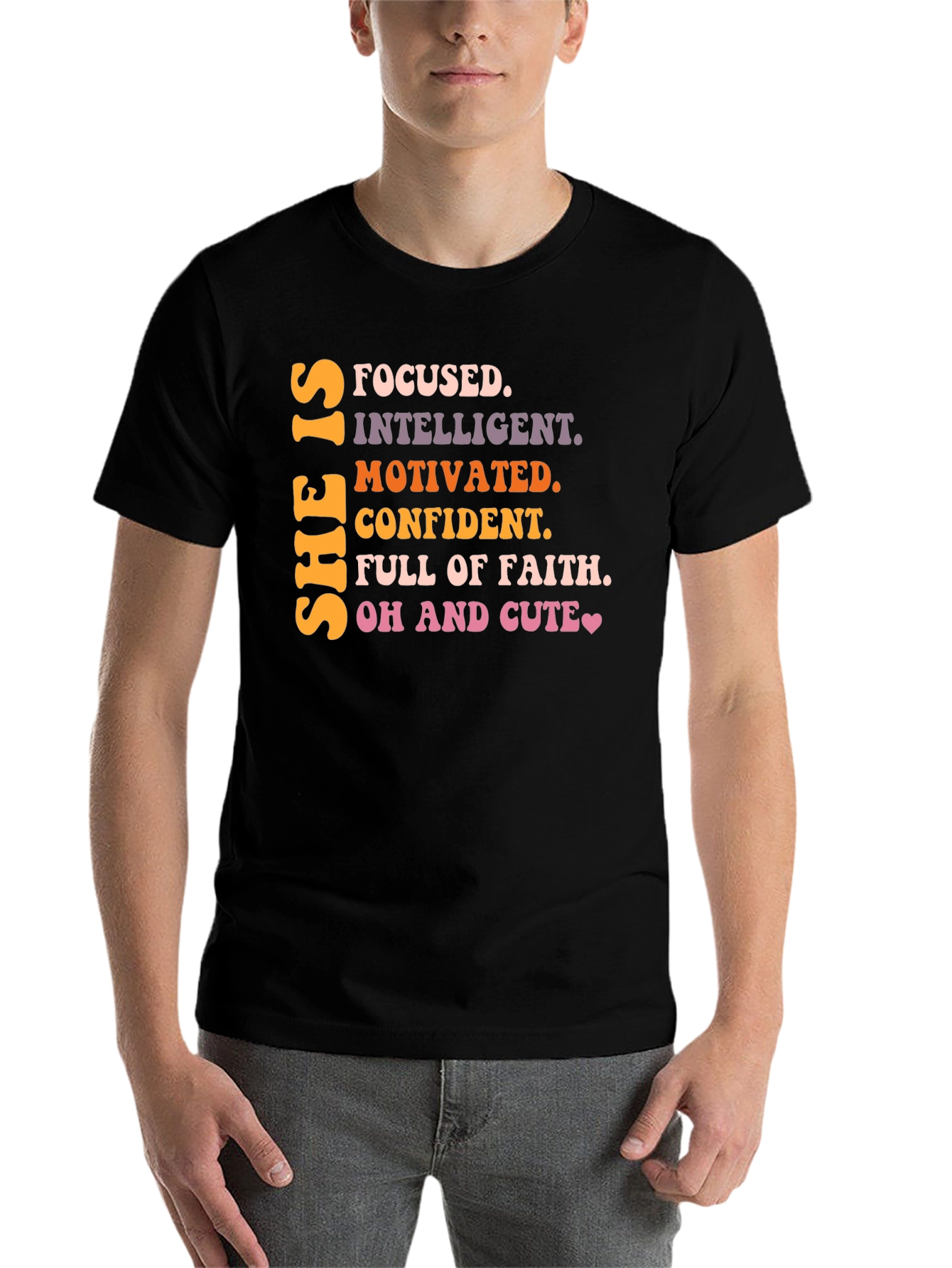 Black Empowered Women's T-Shirt: Focused, Intelligent, Motivated view 7