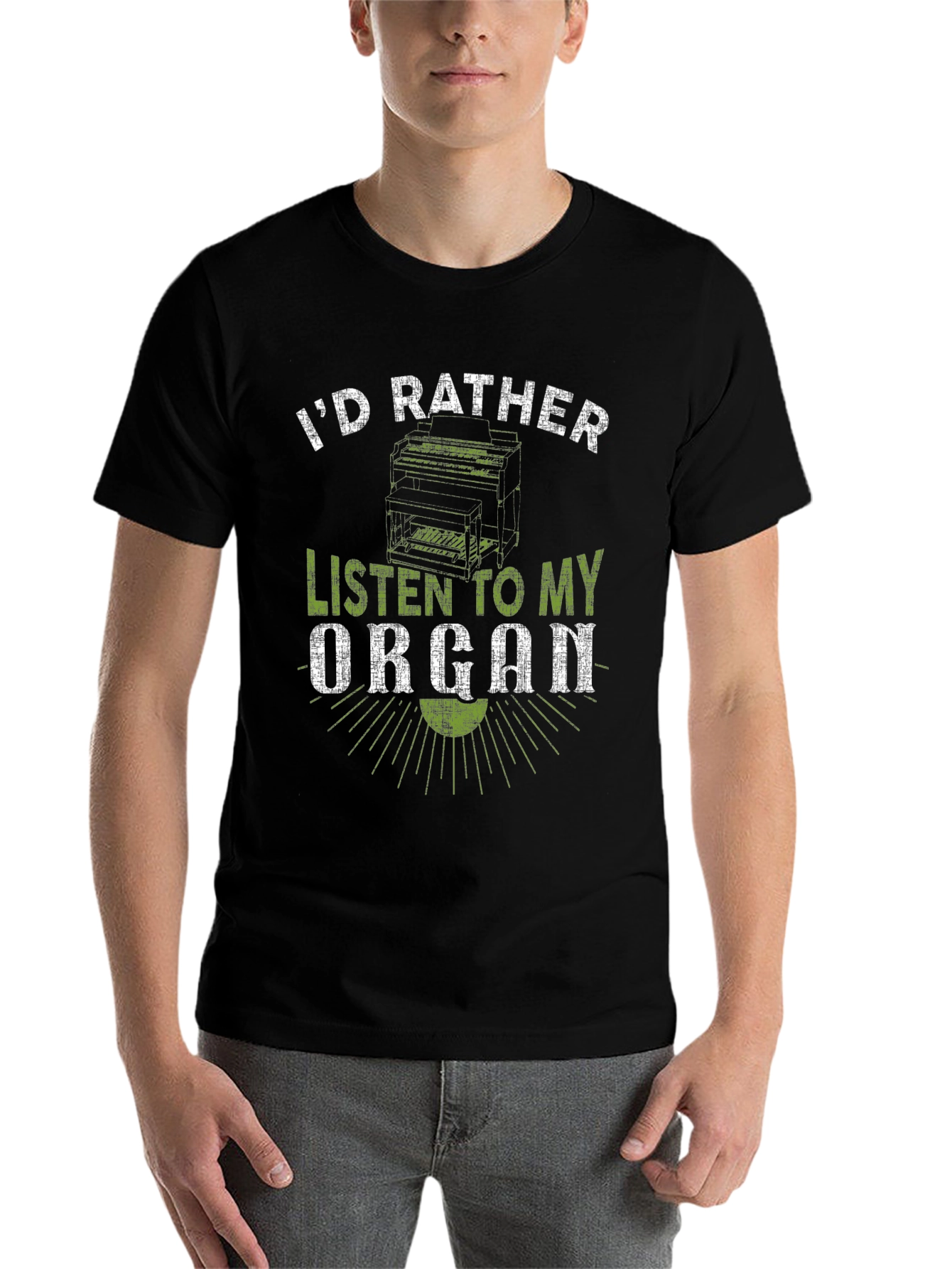 Black I'd Rather Listen to My Organ T-Shirt view 7