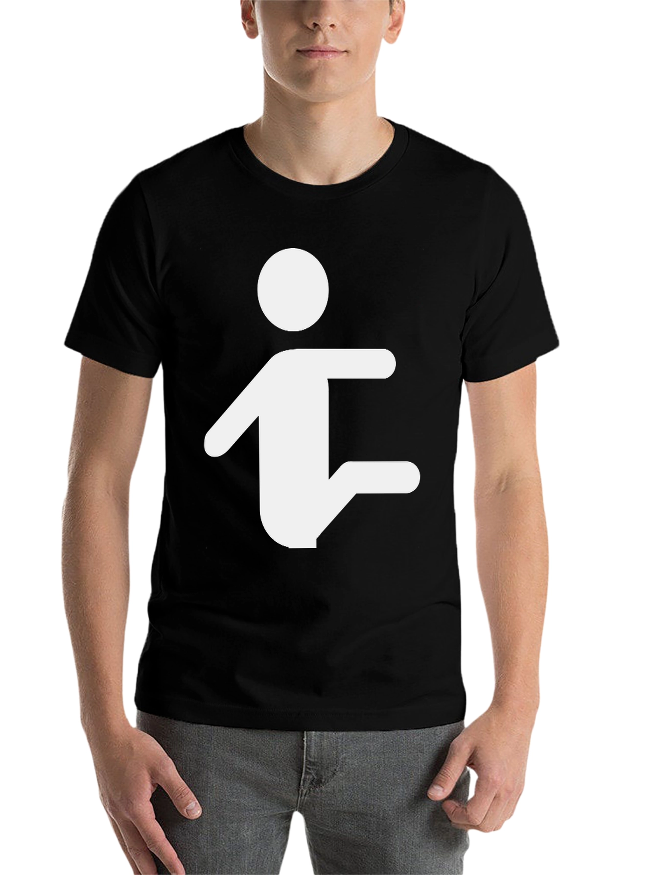 Black Stick Figure Yoga Pose Graphic T-Shirt view 7