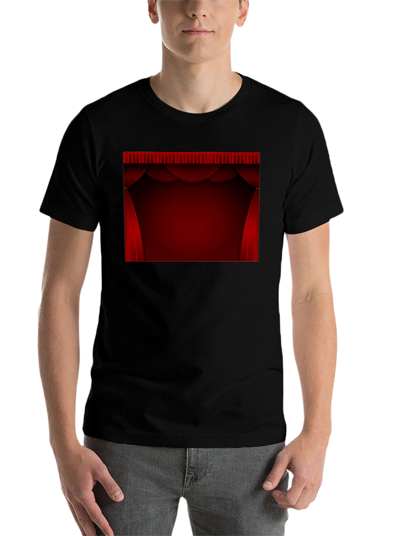 Black Stage Curtain Graphic Black T-Shirt view 7