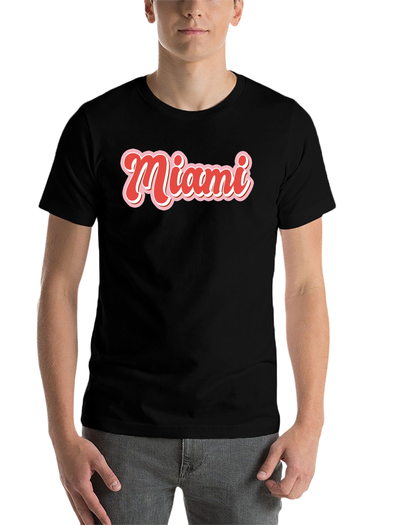 Black Miami Retro Graphic T-Shirt view 7