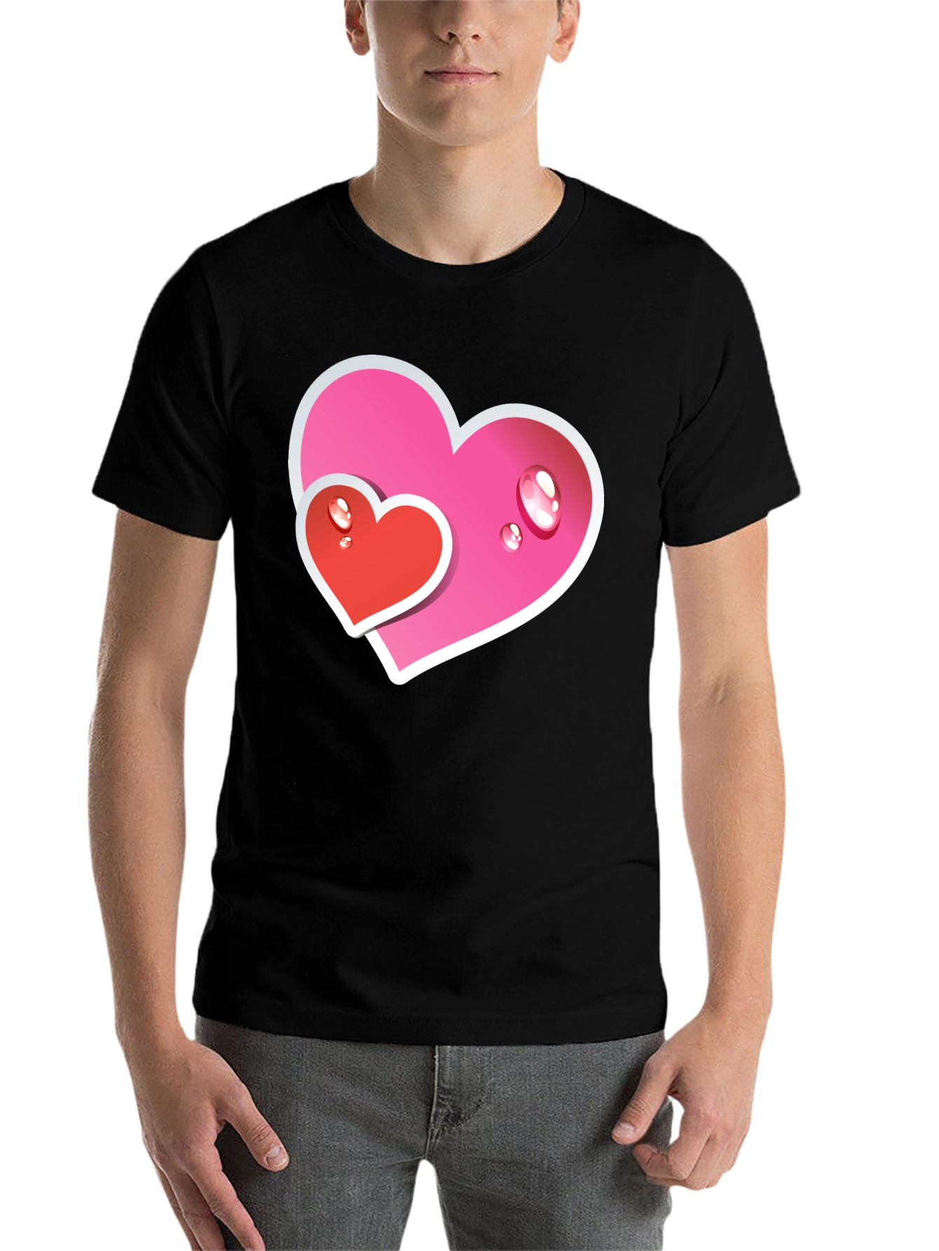 Black Heart Graphic Tee - Black Casual T-Shirt view 7