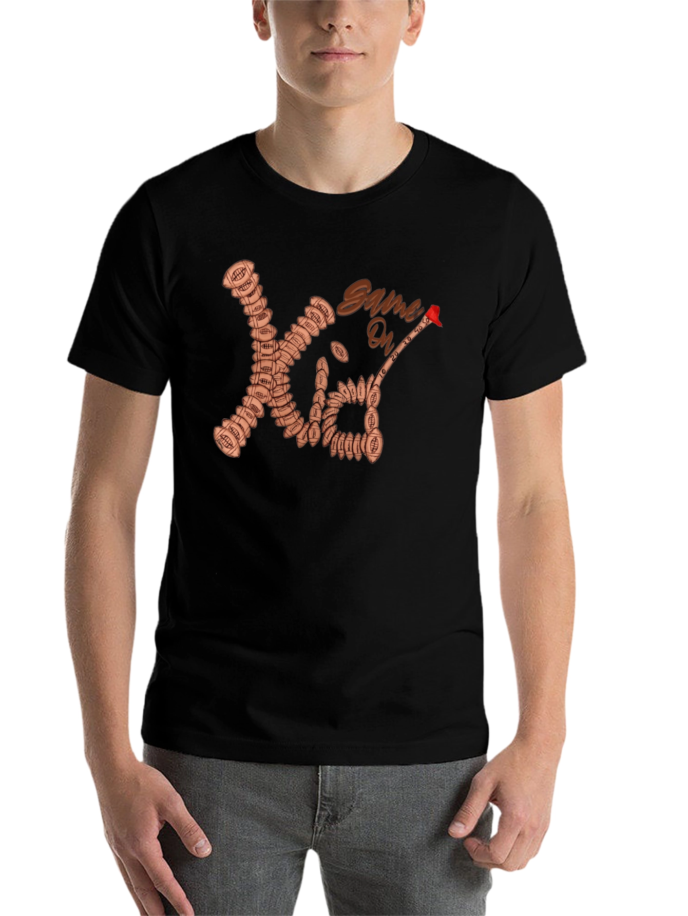 Black Game On Football T-Shirt view 7