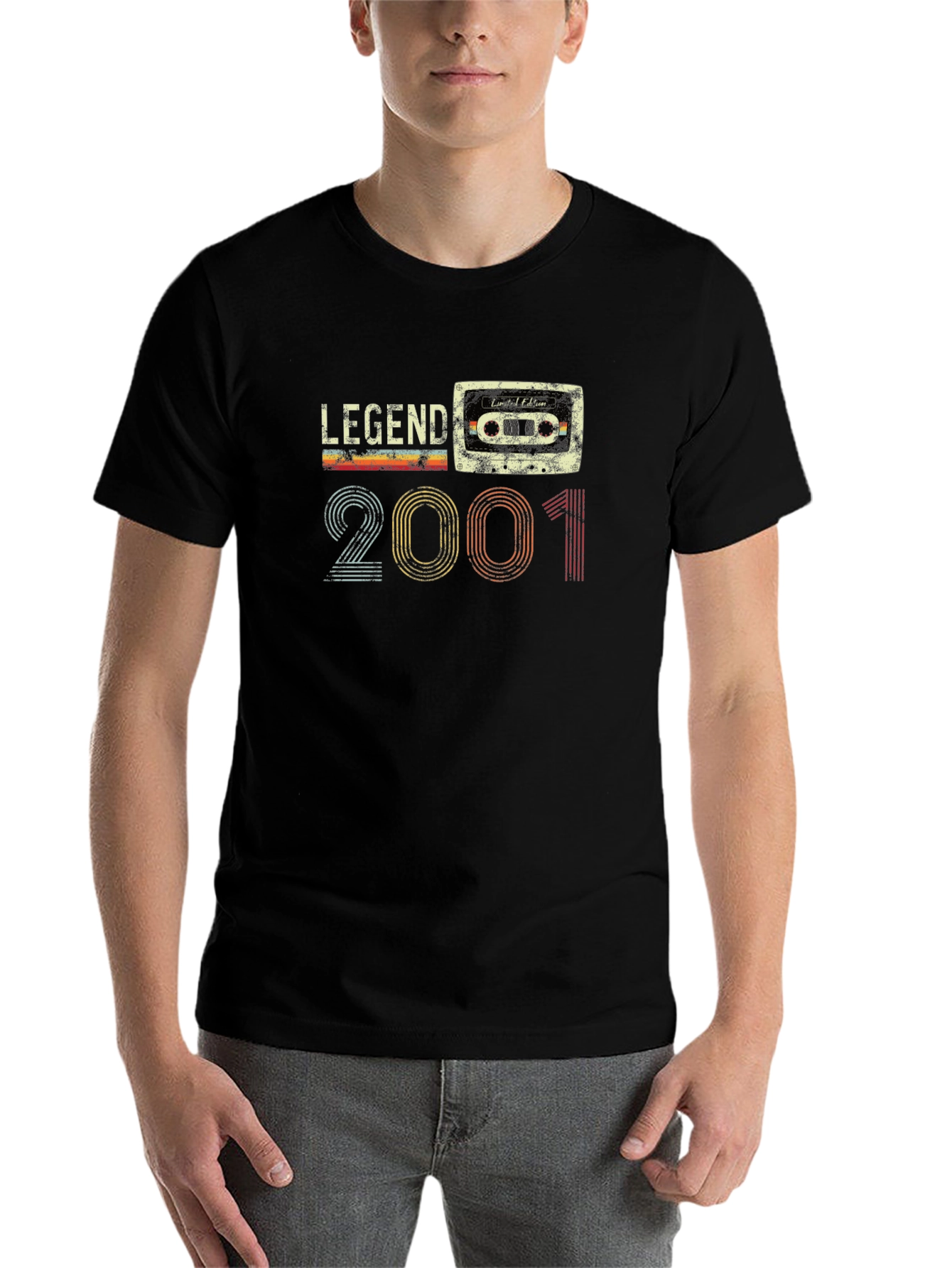 Black Legend Since 2001 Cassette Tape Graphic T-Shirt view 7