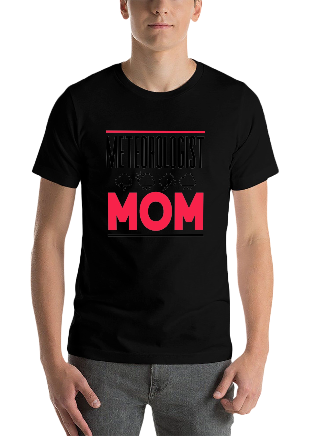 Black Meteorologist Mom Graphic Tee - Weather Loving Mother T-Shirt view 7