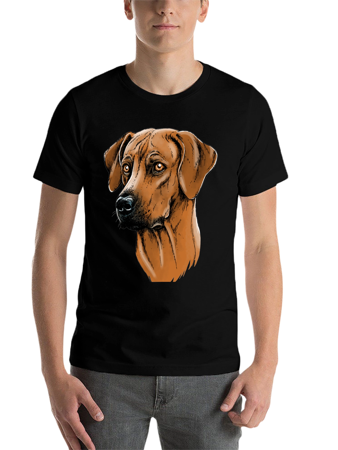 Black Rhodesian Ridgeback Dog Graphic T-Shirt view 7
