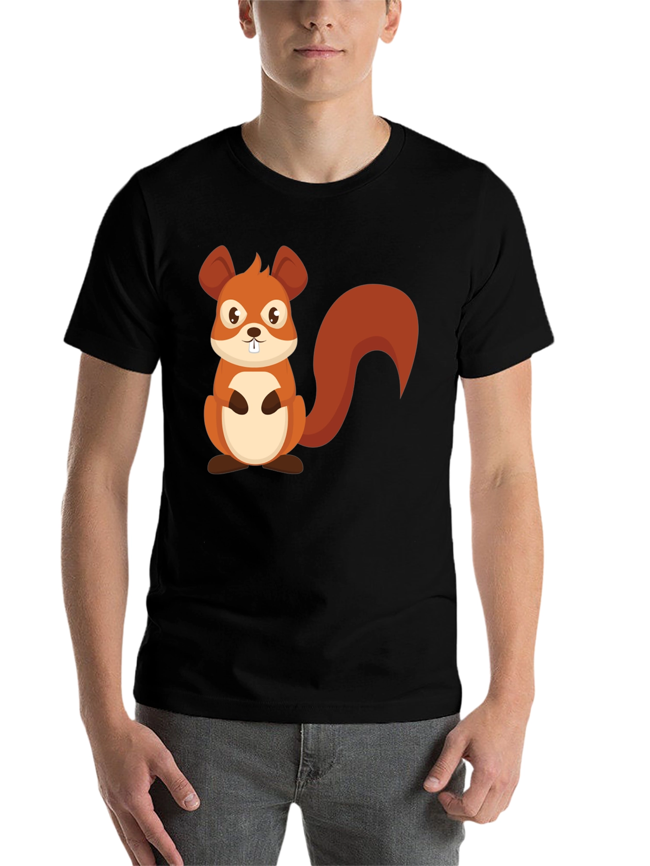 Black Squirrel Graphic Tee - Cute Cartoon Design view 7