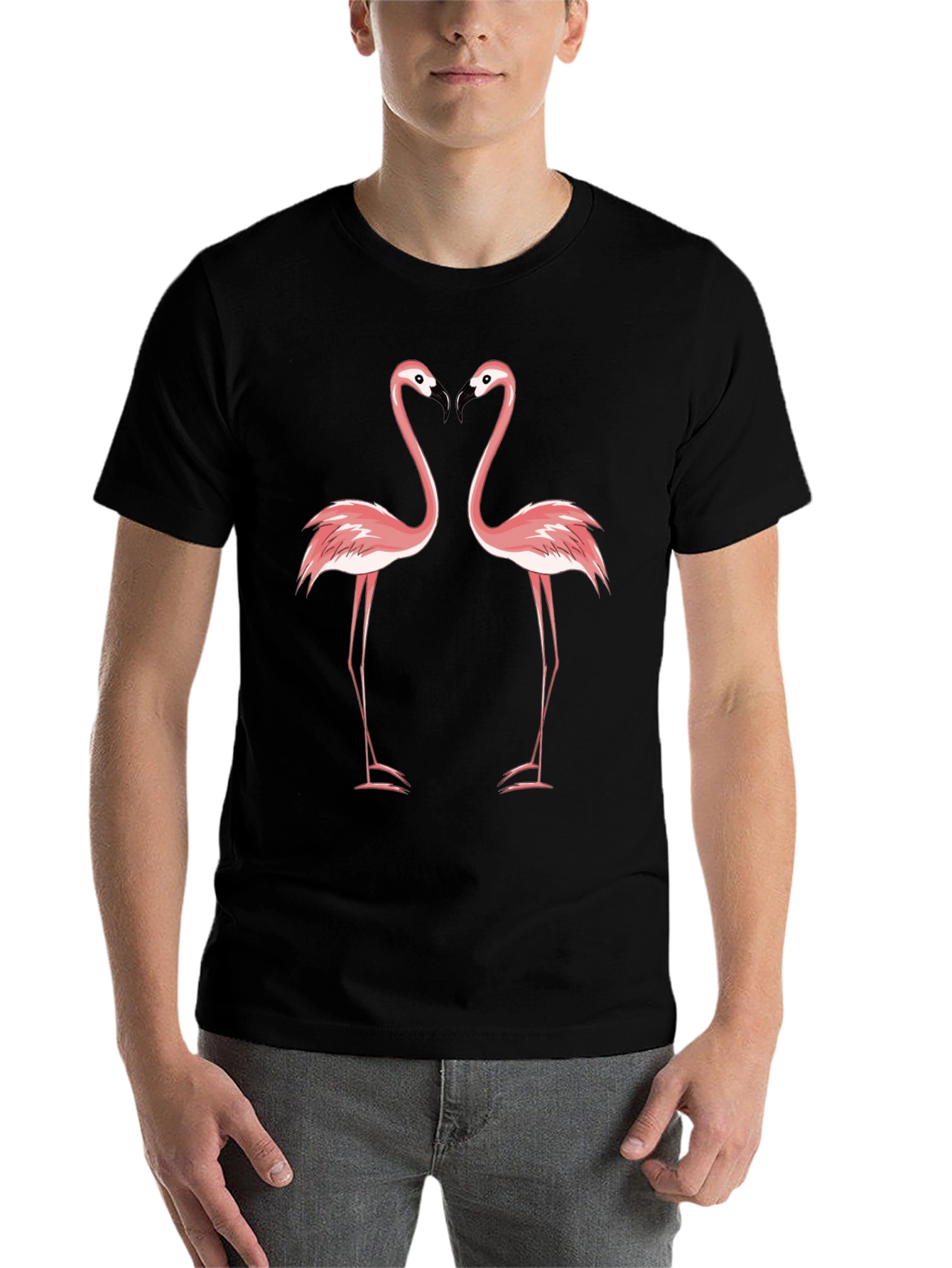 Black Flamingo Love Graphic Tee - Black T-Shirt view 7