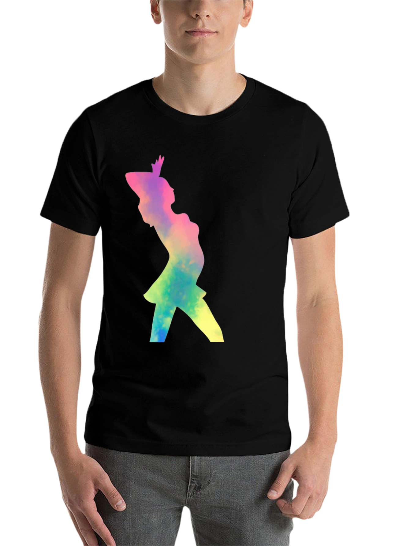 Black Silhouette Graphic Tee - Unisex Black T-Shirt view 7
