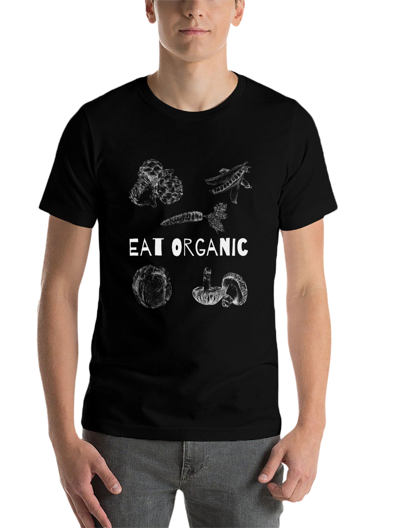 Black Eat Organic Graphic Tee - Black view 7