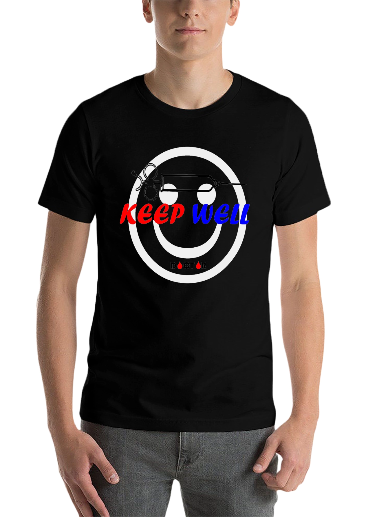 Black Keep Well Doctor T-Shirt view 7