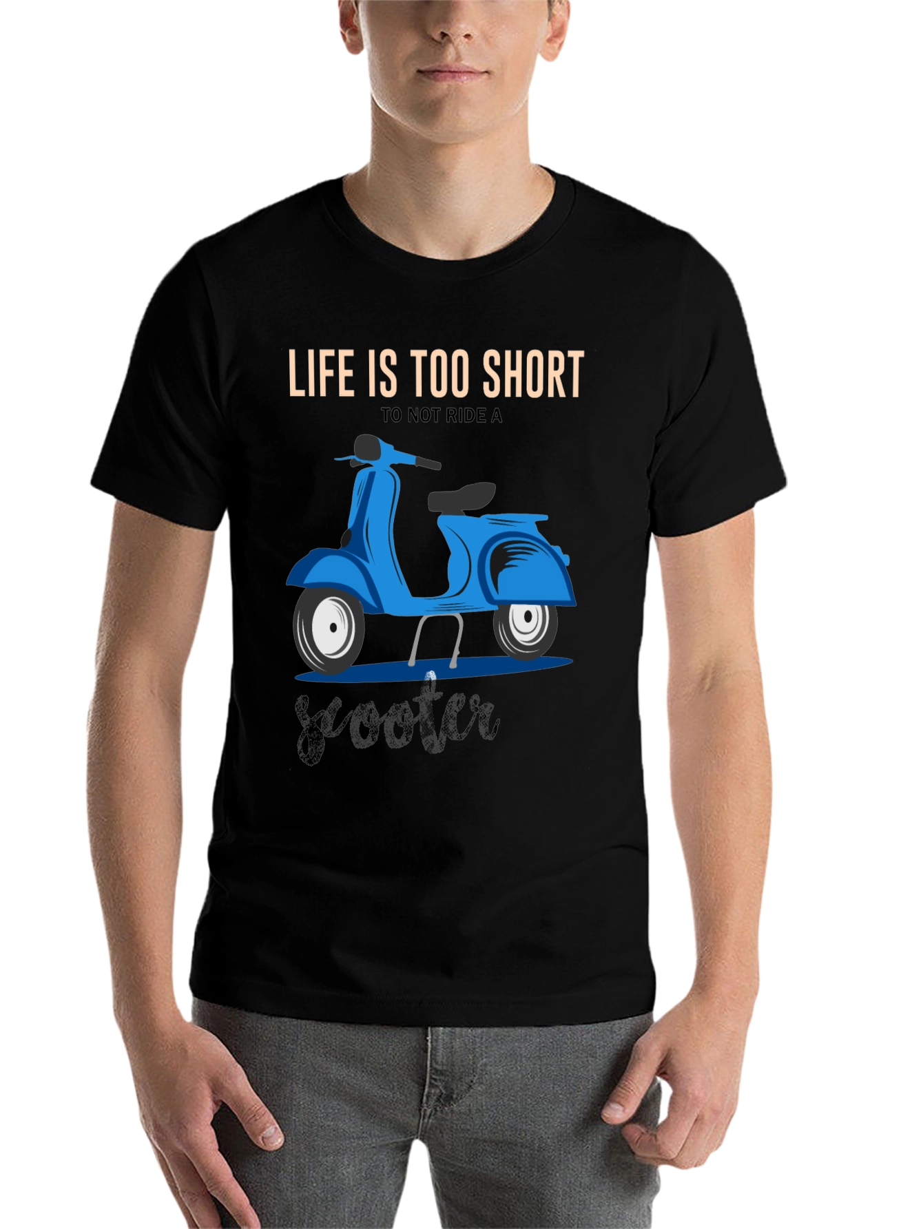 Black Life's Too Short Scooter T-Shirt view 7