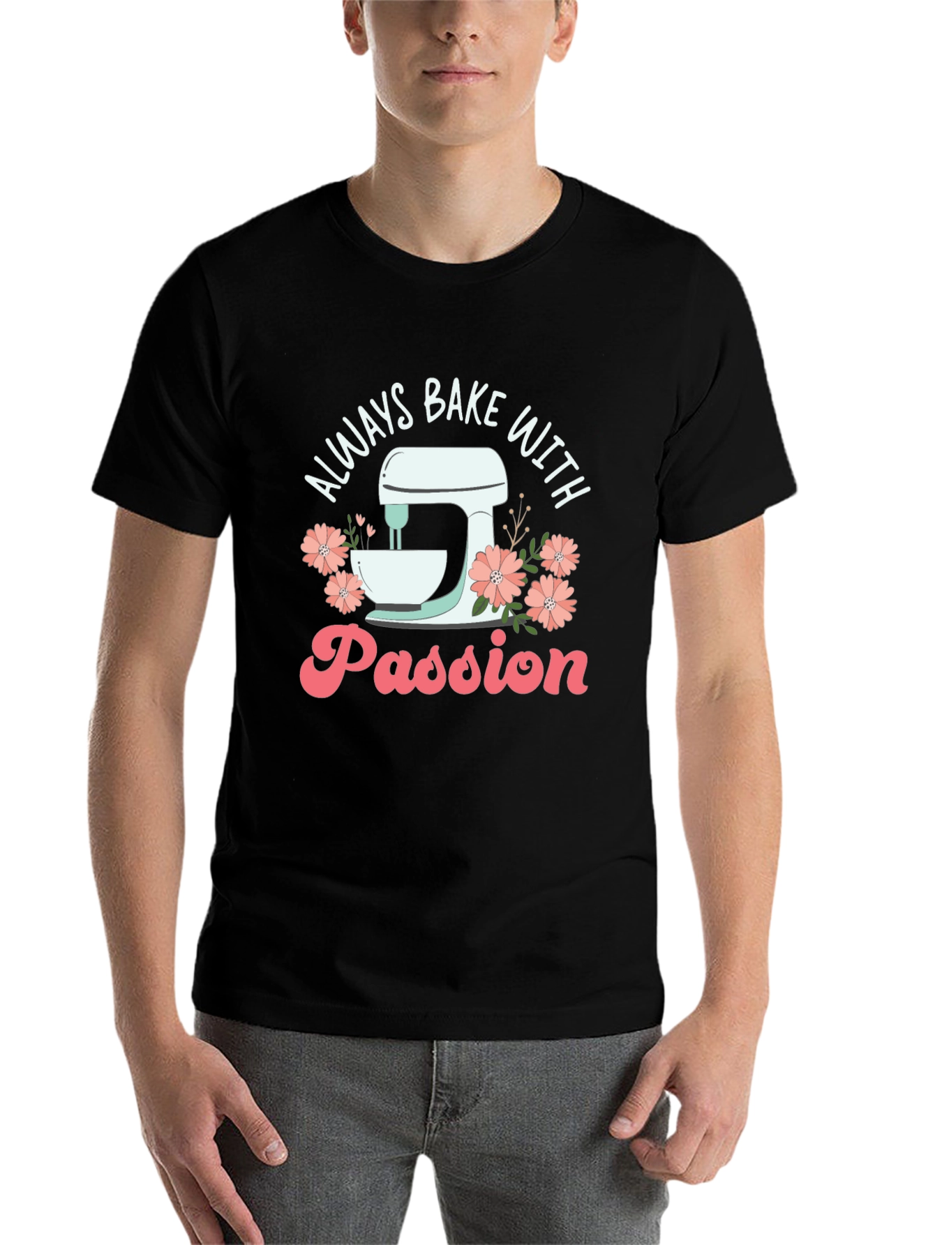 Black Always Bake with Passion Black Graphic Tee view 7