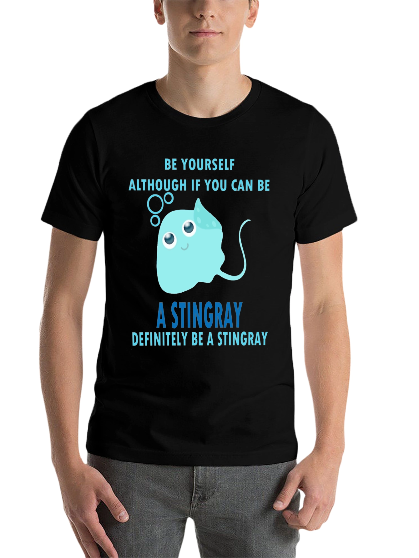 Black Funny Stingray T-Shirt - Be Yourself! view 7