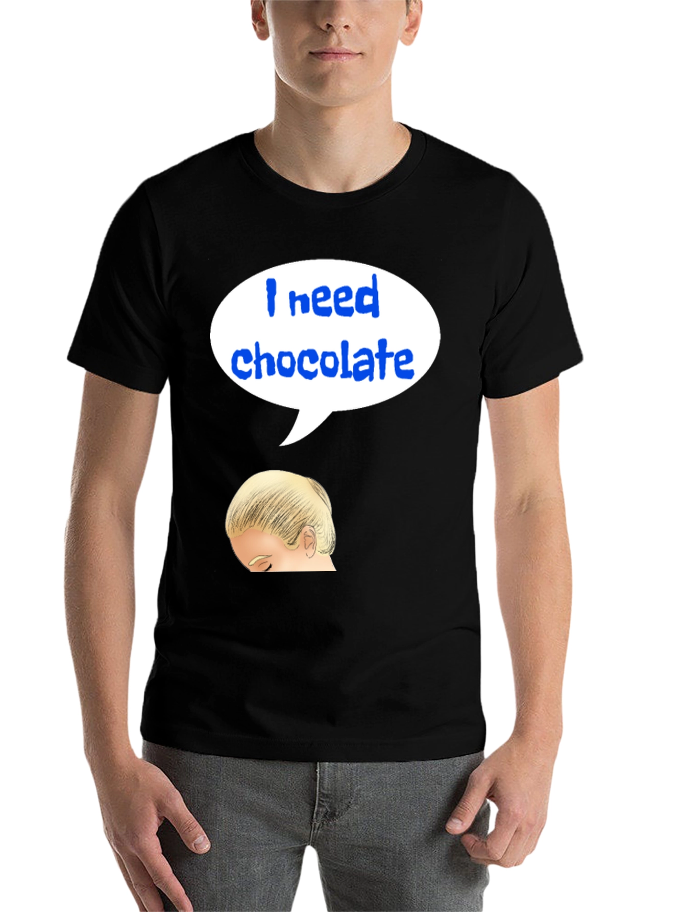 Black I Need Chocolate T-Shirt view 7