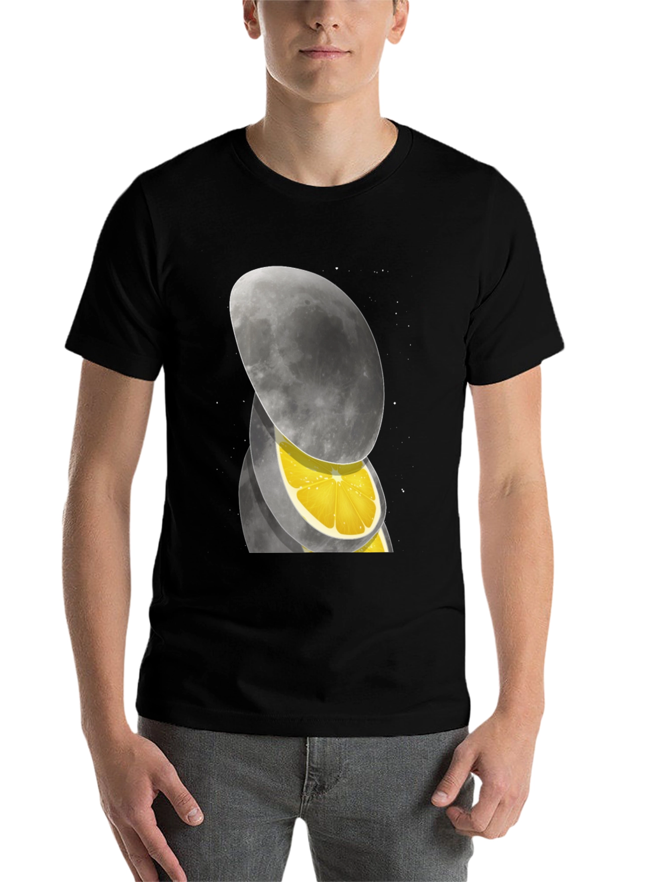 Black Moon Slice T-Shirt - Unique Graphic Tee view 7