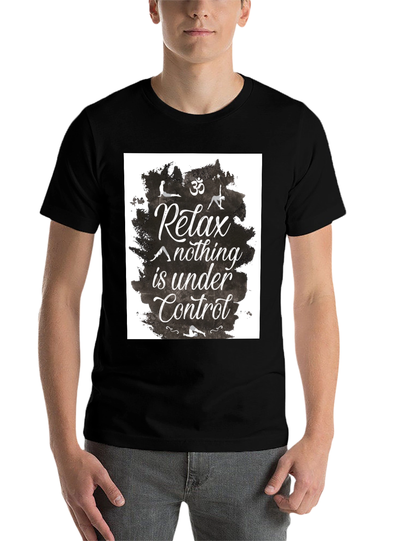 Black Relax Yoga T-Shirt - Nothing Is Under Control view 7