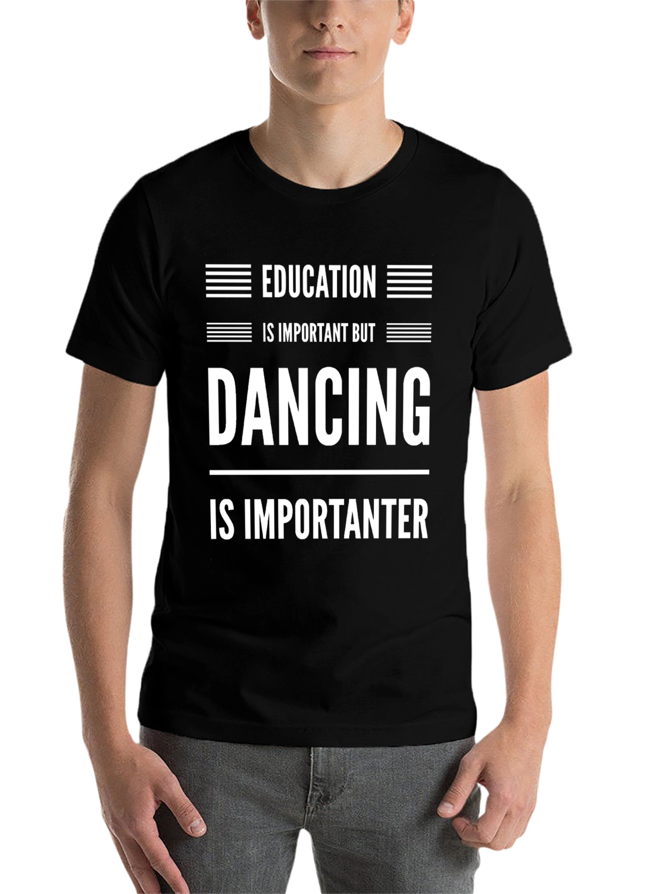 Black Funny Dancing T-Shirt: Education is Important But Dancing is Importanter view 7
