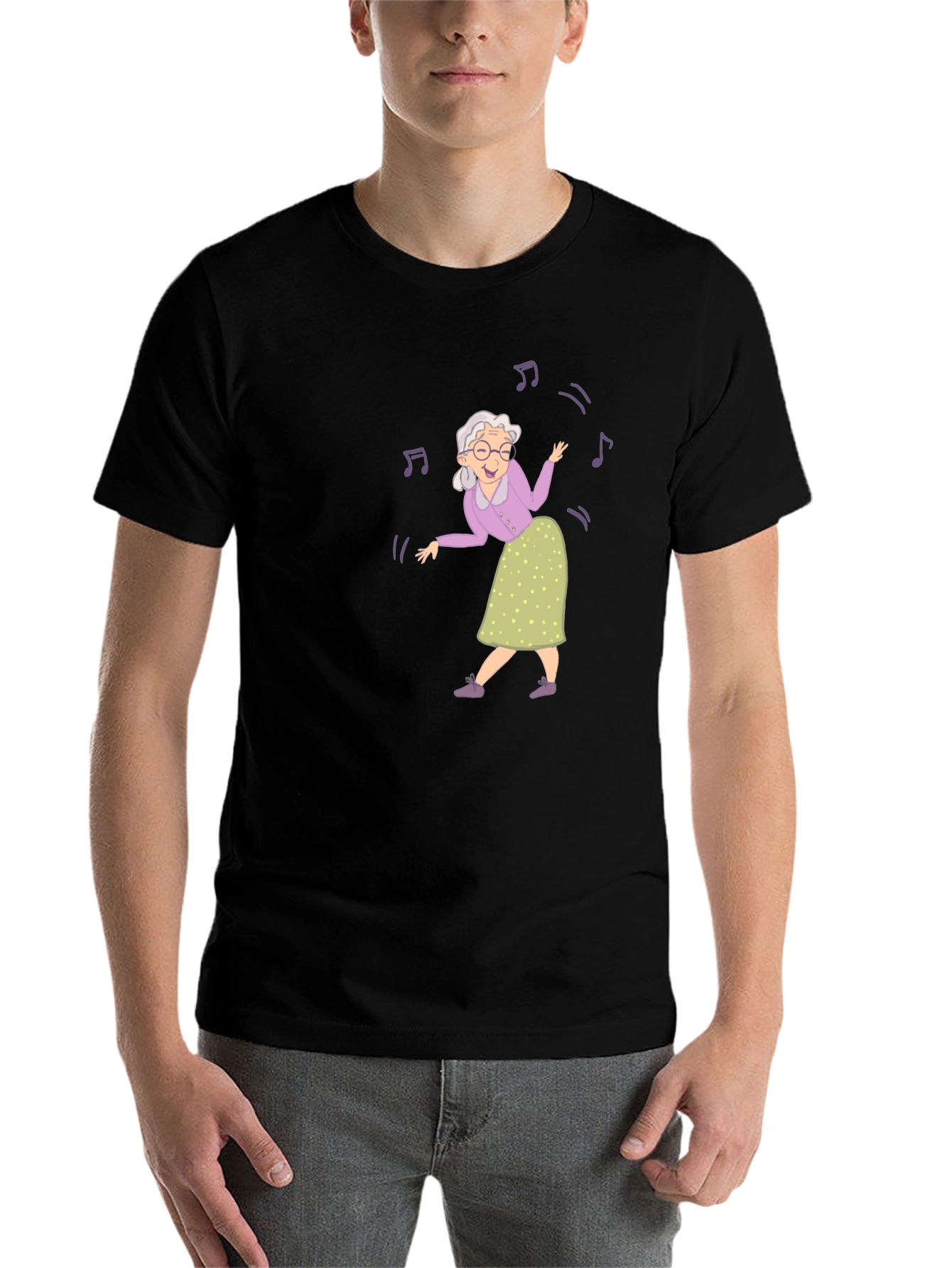 Black Dancing Grandma Black T-Shirt view 7