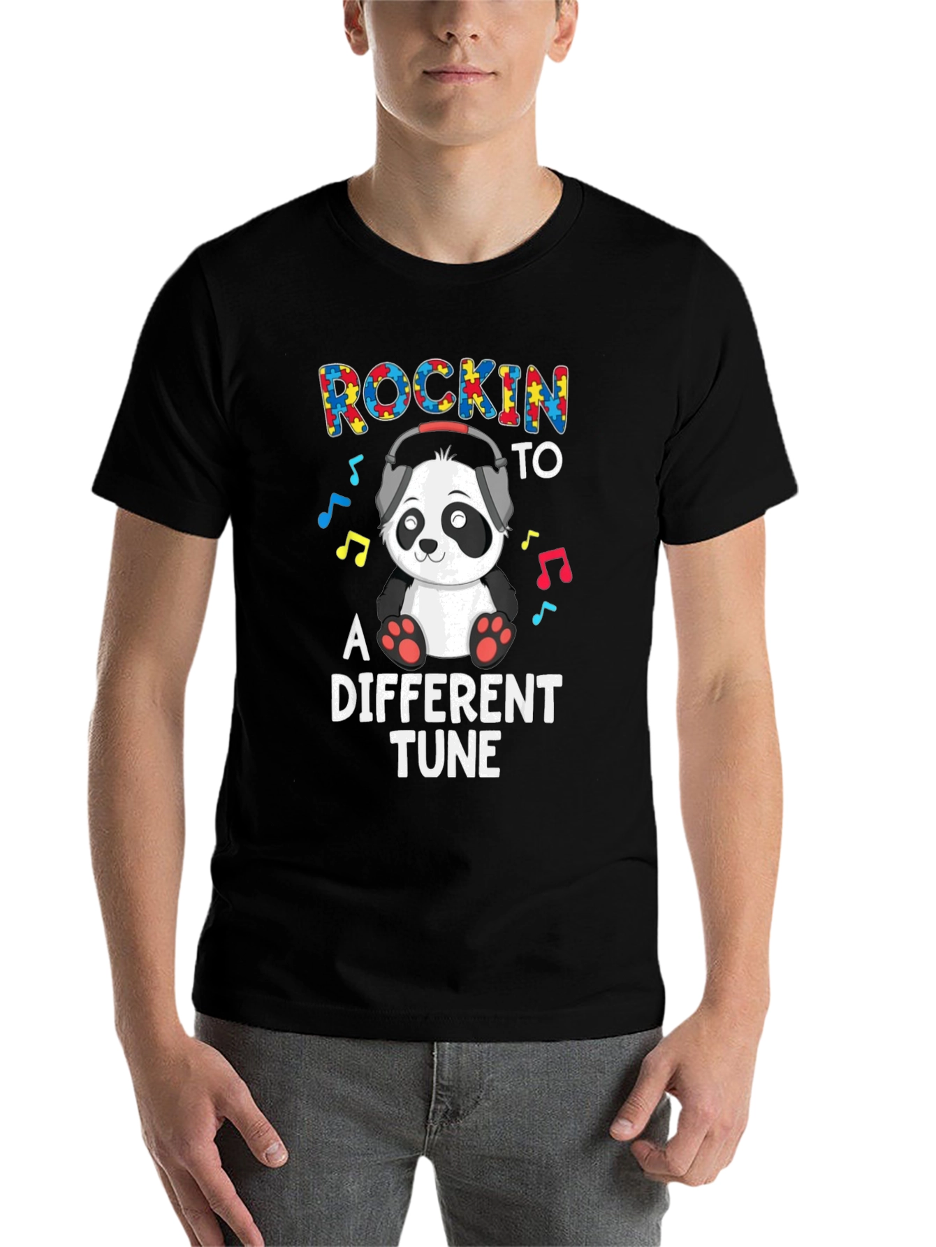 Black Rockin' to a Different Tune T-Shirt view 7